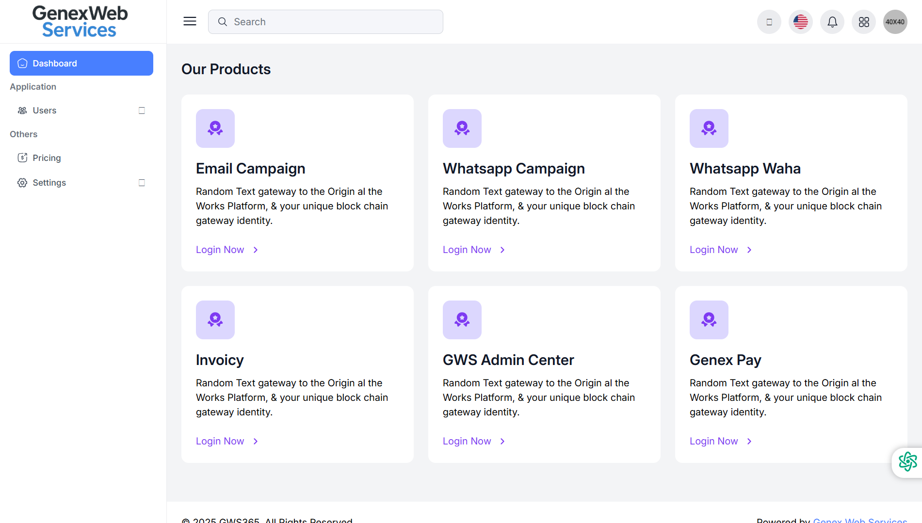 GWS365 Dashboard